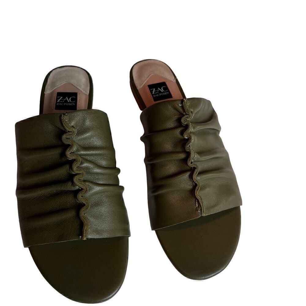Zac Posen Women's Yana Sandals Military Green Size 8.5 - Picture 2 of 7